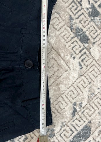 Kadın keten Lacivert Kemerli Bol Kesim Kot Pantolon - Görsel 5