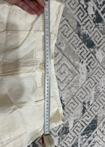 Kadın Beyaz keten  Pamuklu Rahat Kesim Pantolon - Görsel 5