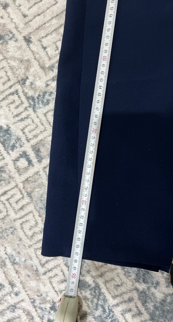 Lacivert Uzun Drapeli Kadın Etek - Görsel 4