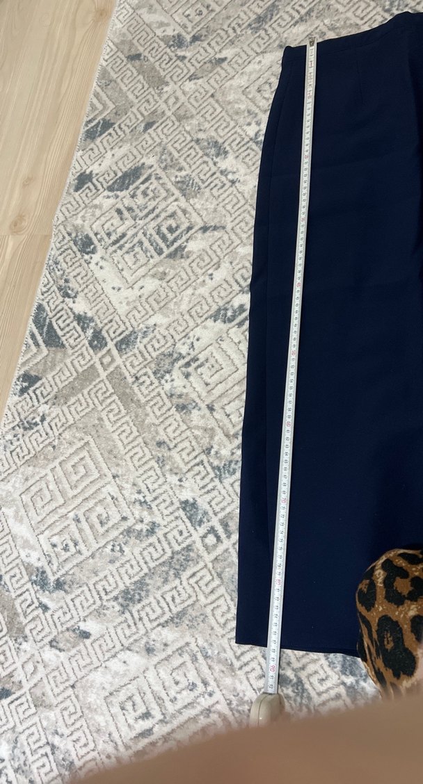 Lacivert Uzun Drapeli Kadın Etek - Görsel 3