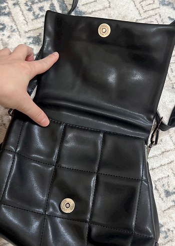 Siyah Deri Kadın Omuz Çantası - Görsel 3