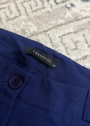 Lacivert Regular Fit Kadın Kumaş Pantolon - Görsel 3