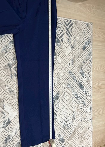 Lacivert Regular Fit Kadın Kumaş Pantolon - Görsel 4