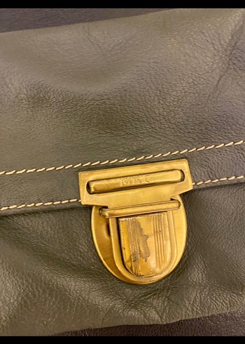 Mango Haki deri canta - Görsel 5