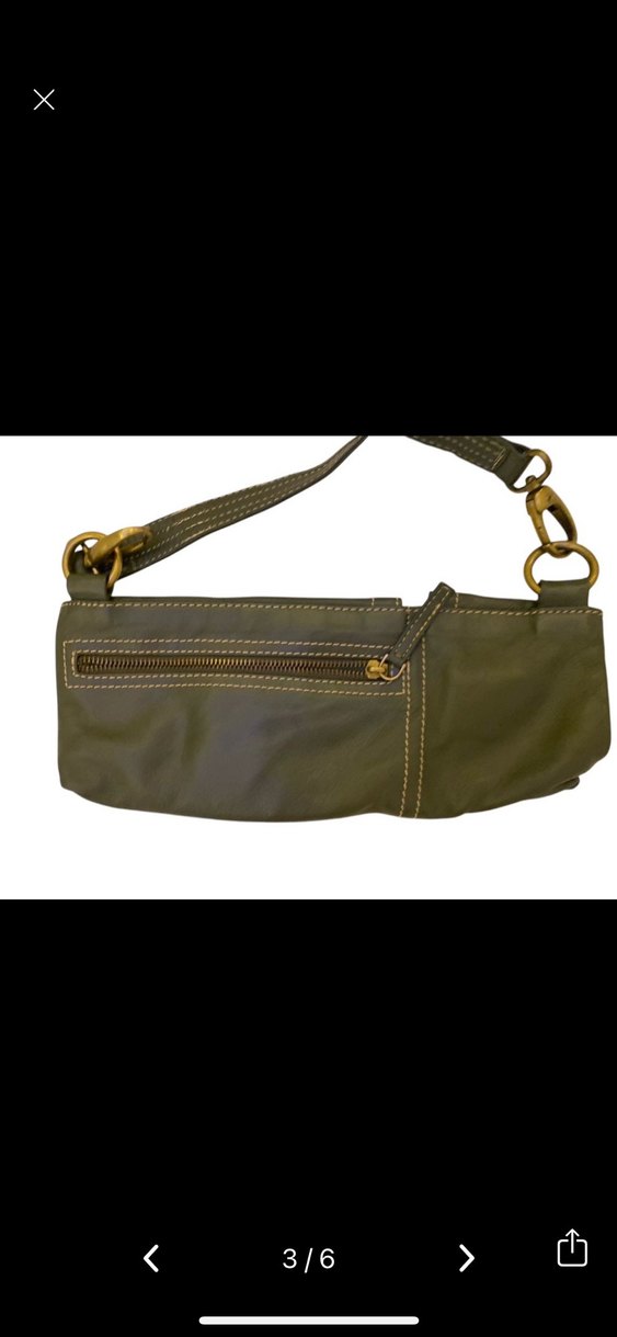 Mango Haki deri canta - Görsel 2