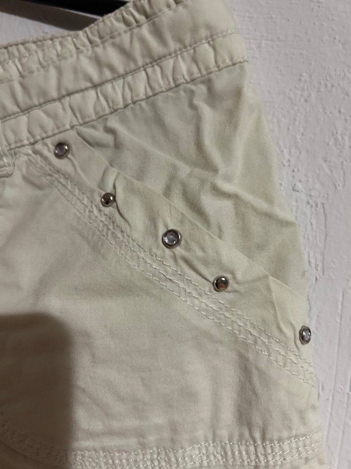 Bej Kadın Kısa Pamuklu Mini Şort - Görsel 5