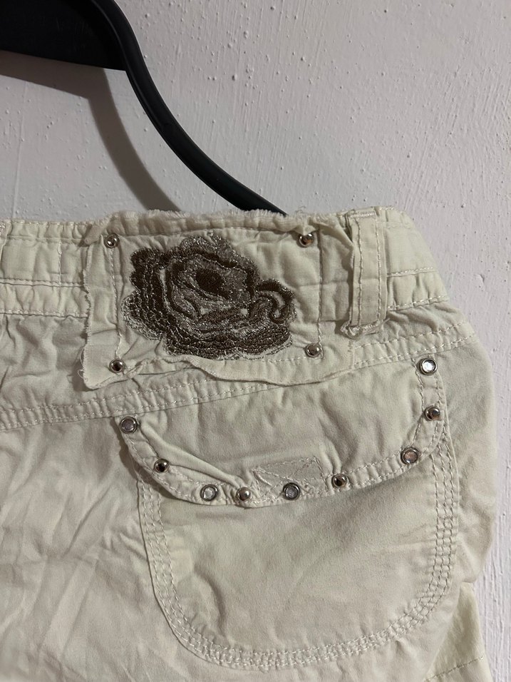 Bej Kadın Kısa Pamuklu Mini Şort - Görsel 3