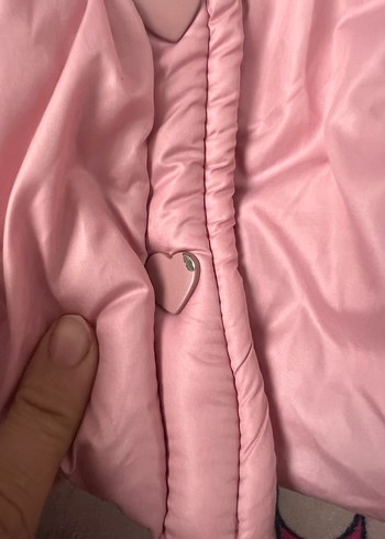 Pembe Kürklü Bebek Kız mont 9 Ay - Görsel 4