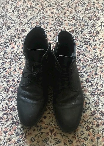 Siyah Deri Bağcıklı Erkek Bot 43 numara - Görsel 2