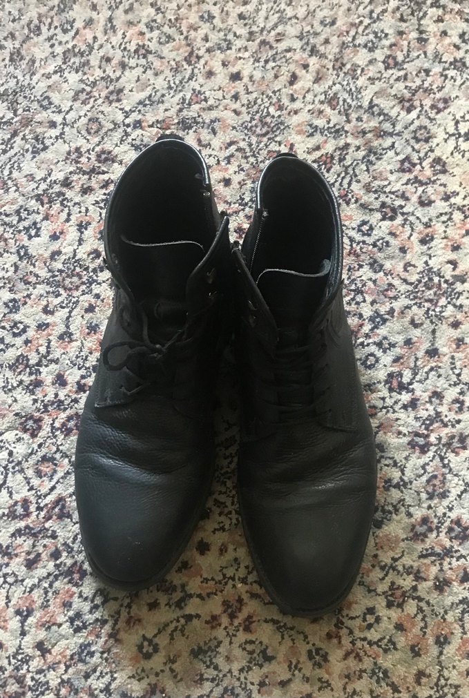 Siyah Deri Bağcıklı Erkek Bot 43 numara - Görsel 2