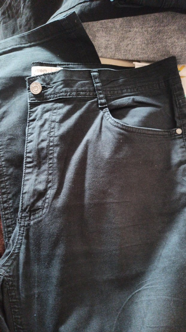 Düğmeli Siyah Rahat Kesim Erkek Kot Pantolon - Görsel 2