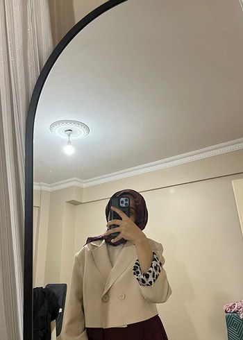 Bej Kadın Mini Blazer Ceket - Görsel 2