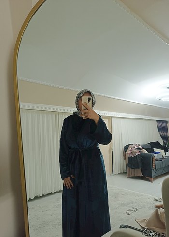 Uzun Mavi Kadın Kap - Görsel 5