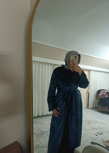 Uzun Mavi Kadın Kap - Görsel 3