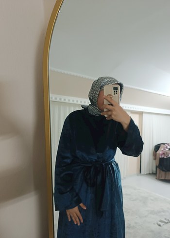 Uzun Mavi Kadın Kap - Görsel 2