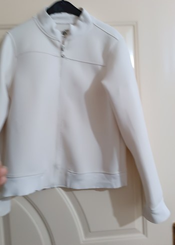Beyaz Fermuarlı Kadın Ceket - Görsel 7