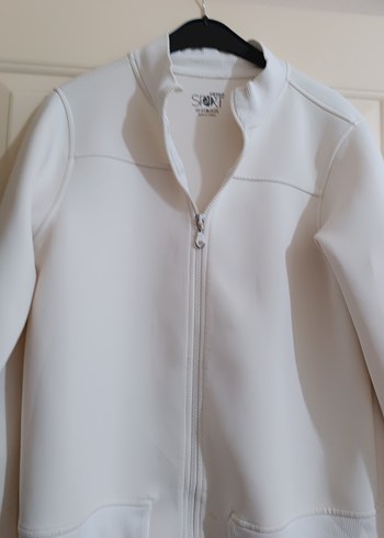 Beyaz Fermuarlı Kadın Ceket - Görsel 2
