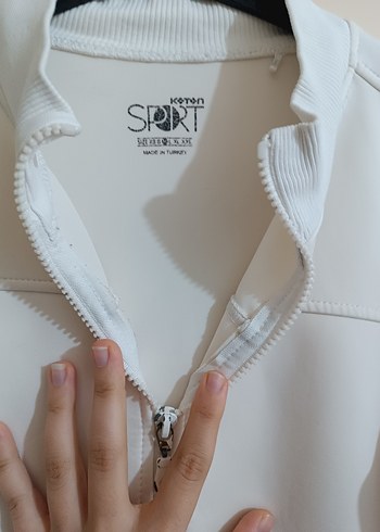 Beyaz Fermuarlı Kadın Ceket - Görsel 3