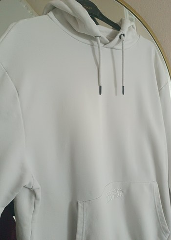 Gri Kapüşonlu Erkek Sweatshirt Mavi - Görsel 6