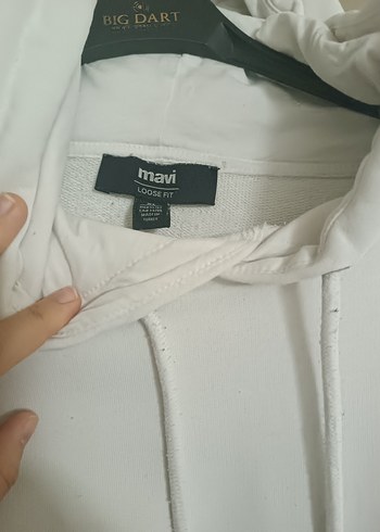 Gri Kapüşonlu Erkek Sweatshirt Mavi - Görsel 3