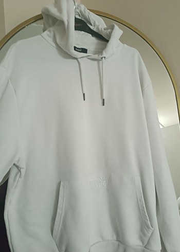 Gri Kapüşonlu Erkek Sweatshirt Mavi - Görsel 2