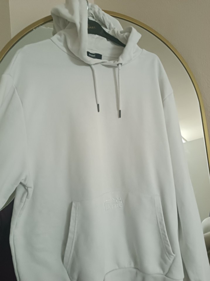 Gri Kapüşonlu Erkek Sweatshirt Mavi - Görsel 2