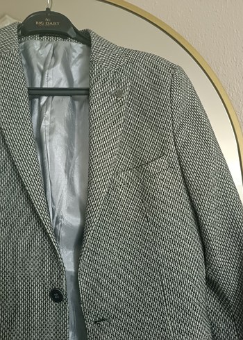 Gri Erkek Düz Desensiz Kruvaze Ceket - Görsel 3