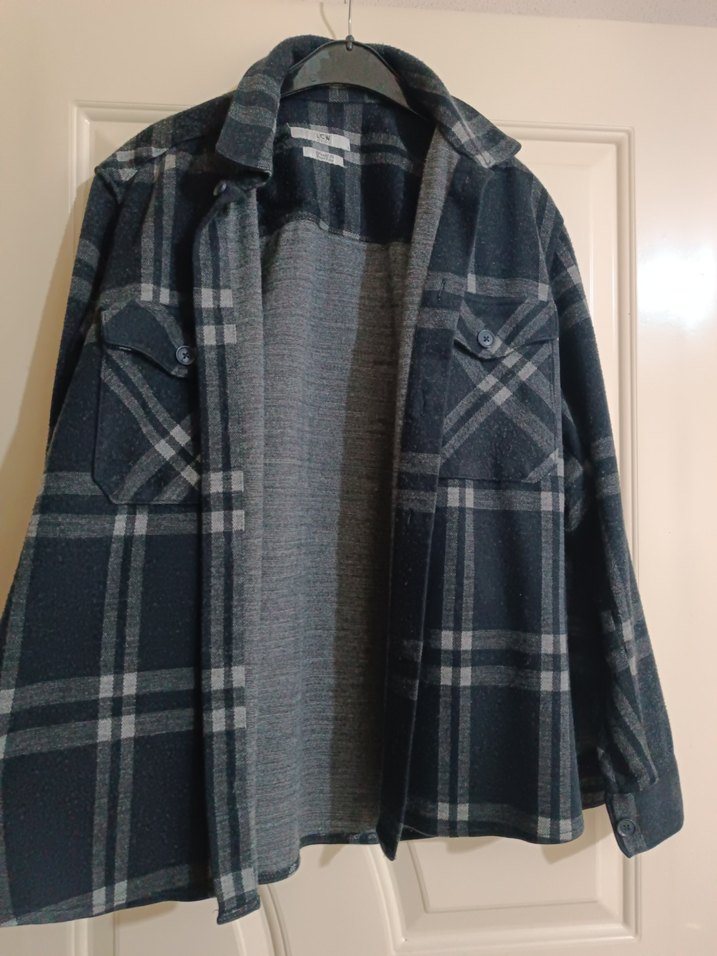 Düğmeli Gri Ekose Erkek Gömlek - Görsel 2