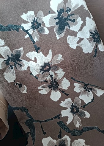 Bohem Gri Kahverengi Çiçekli Kadın Şal - Görsel 3