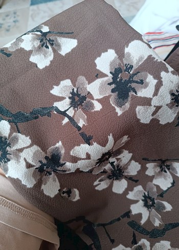 Bohem Gri Kahverengi Çiçekli Kadın Şal - Görsel 2