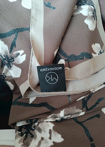 Bohem Gri Kahverengi Çiçekli Kadın Şal - Görsel 5