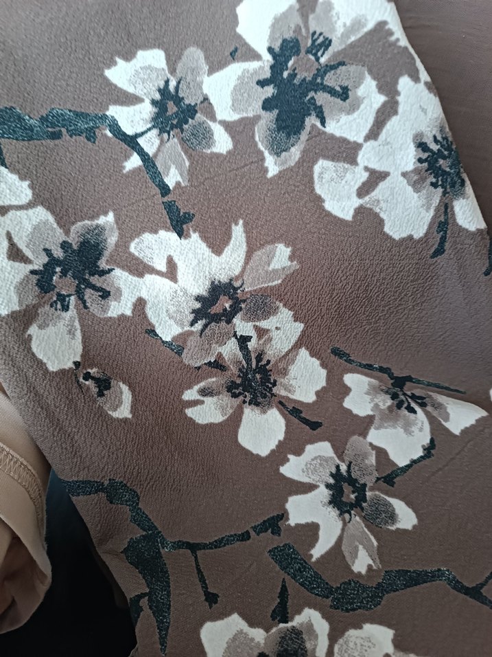 Bohem Gri Kahverengi Çiçekli Kadın Şal - Görsel 3