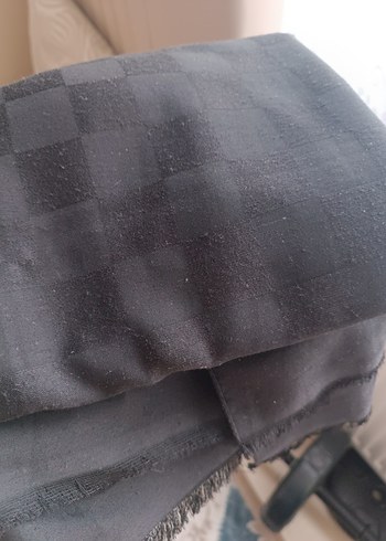 siyah dama kadın şal - Görsel 2