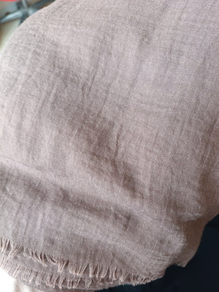 Bej Drapeli Kadın Pamuklu Şal - Görsel 2