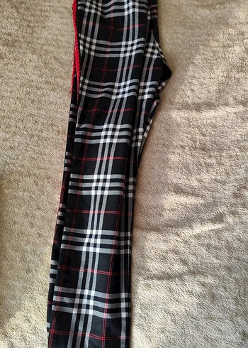 Düğmeli Ekose Desenli Kadın Kumaş Pantolon - Görsel 6