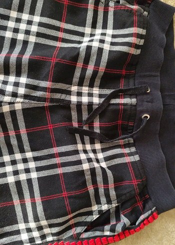 Düğmeli Ekose Desenli Kadın Kumaş Pantolon - Görsel 3