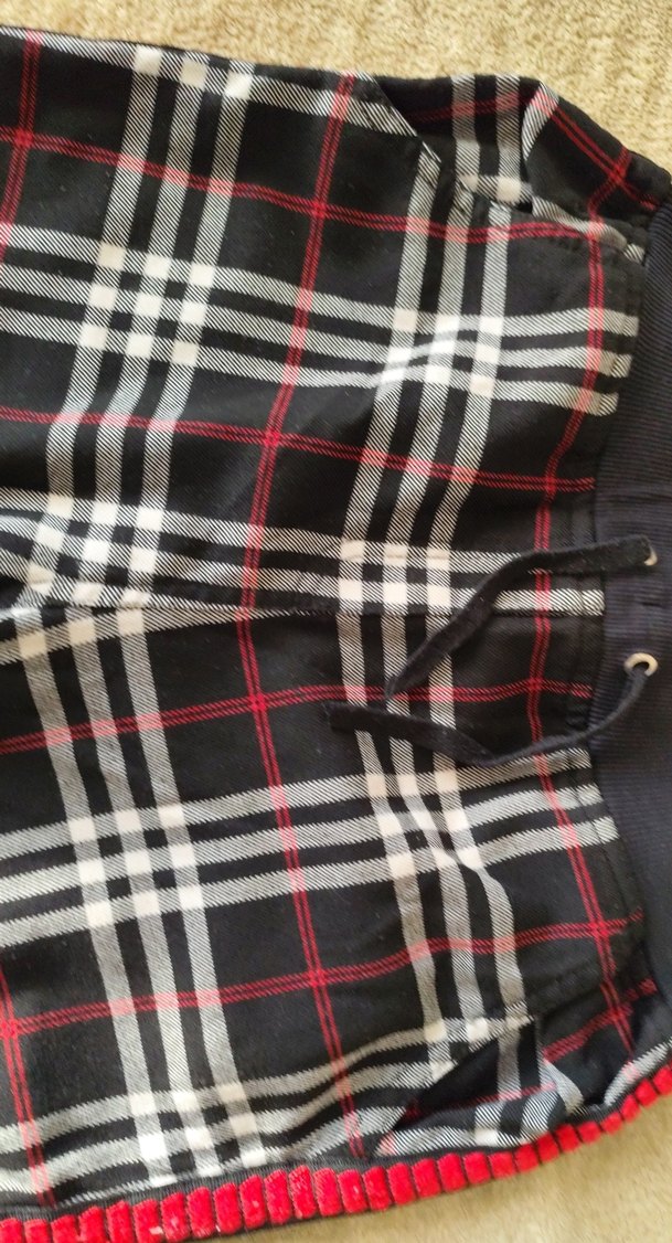 Düğmeli Ekose Desenli Kadın Kumaş Pantolon - Görsel 2