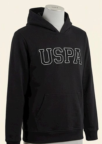 U.S Polo Assn. Uspa S Beden M Bedene De Uyumlu Siyah Kapusonlu Sweatshirt