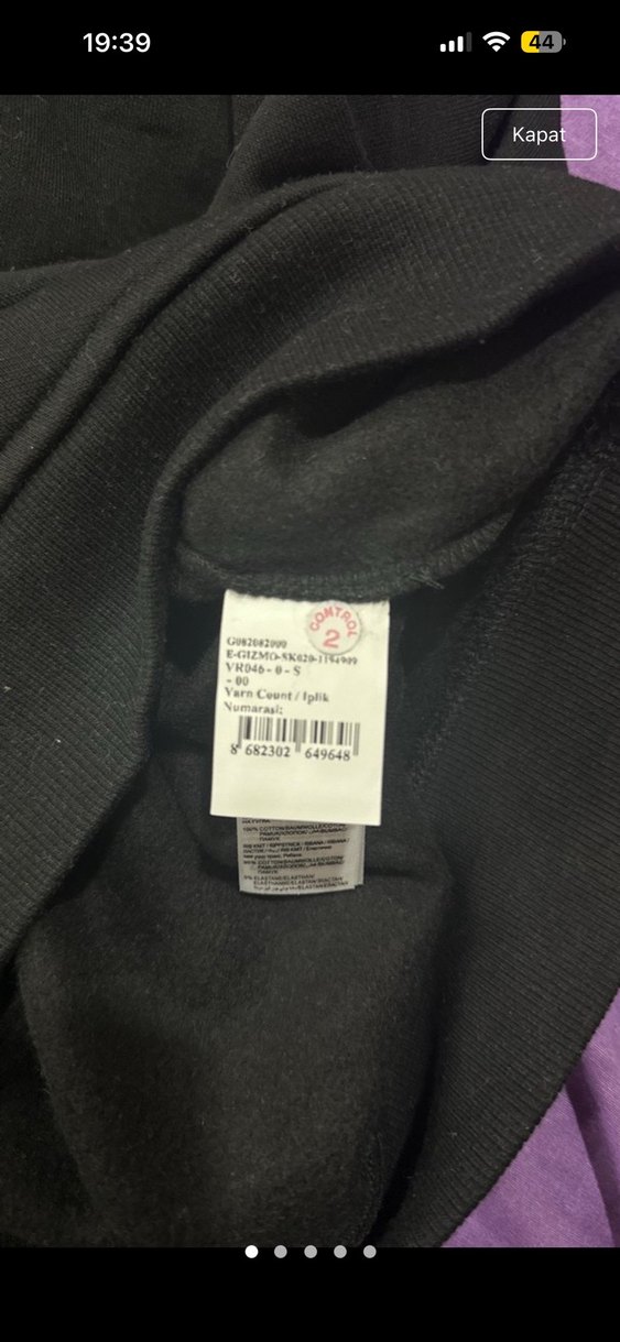 USPA S beden M bedene de uyumlu Siyah Kapüşonlu Sweatshirt — görsel 4/5