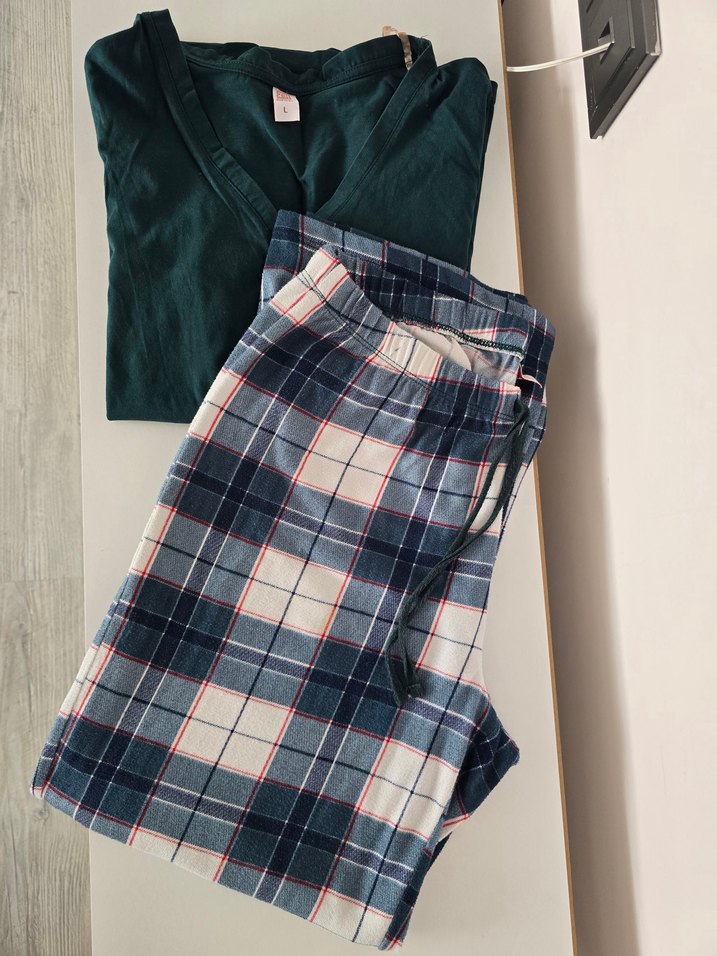 Kadın Yeşil Uzun Kollu Rahat Pijama Takımı - Görsel 2