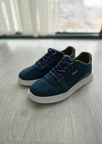 Mavi Bağcıklı Erkek Denim Spor Ayakkabı - Görsel 2