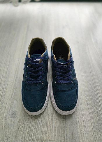 Mavi Bağcıklı Erkek Denim Spor Ayakkabı - Görsel 3