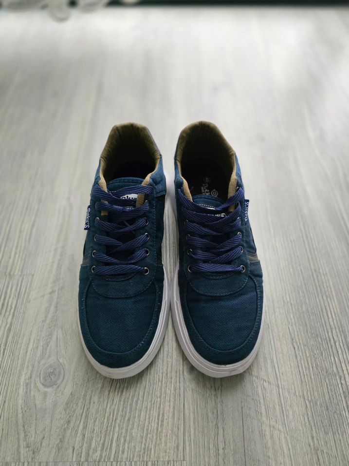 Mavi Bağcıklı Erkek Denim Spor Ayakkabı - Görsel 3