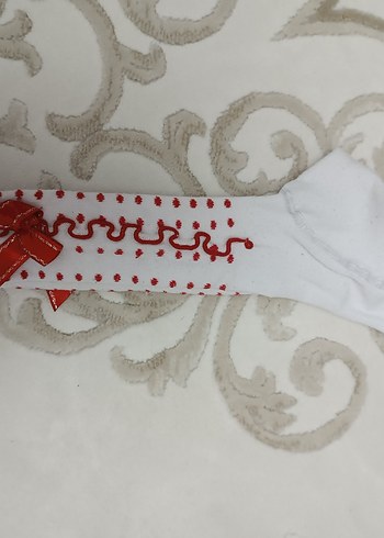 Nakışlı Beyaz Çocuk Külotlu Çorap - Görsel 4