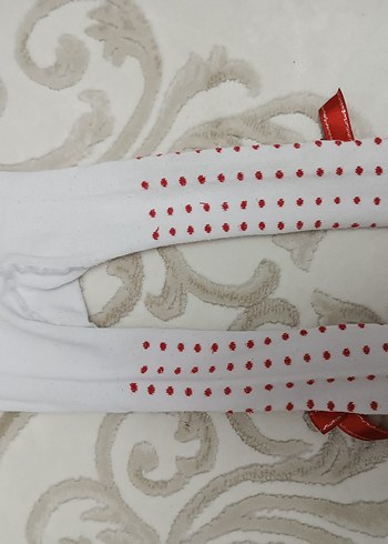 Nakışlı Beyaz Çocuk Külotlu Çorap - Görsel 2