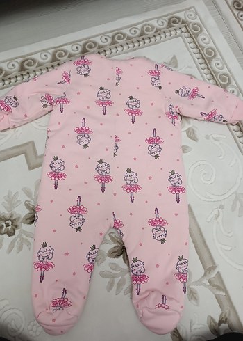 Pembe Baskılı Fermuarlı Bebek Kız Tulum - Görsel 4