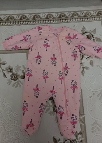 Pembe Baskılı Fermuarlı Bebek Kız Tulum - Görsel 2