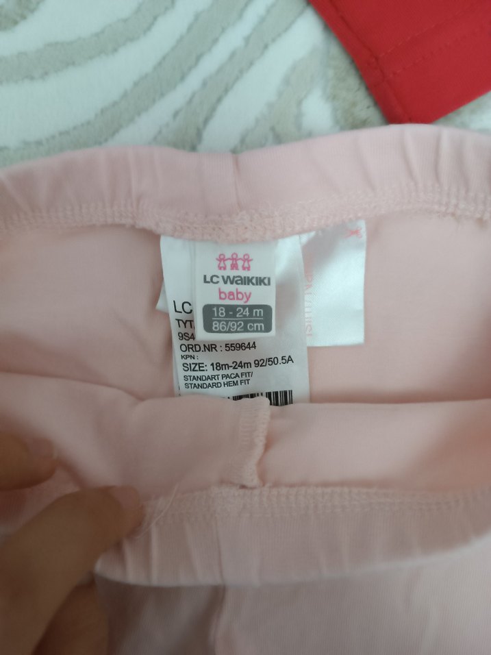 Dantel ve Nakış Detaylı Pembe Kız Taytı - Görsel 2