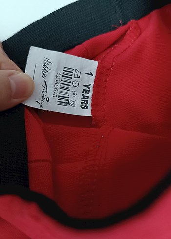 Kız Çocuk Kırmızı Nakışlı Tayt - Görsel 2