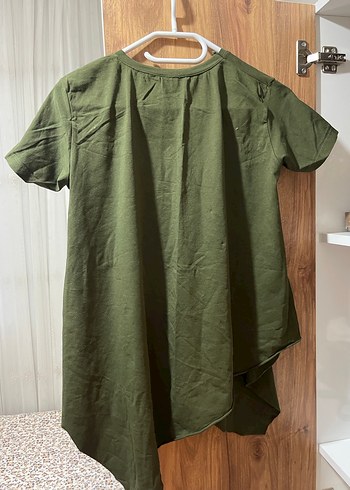 Haki Renkli Fermuarlı Hamile Tişörtü - Görsel 2